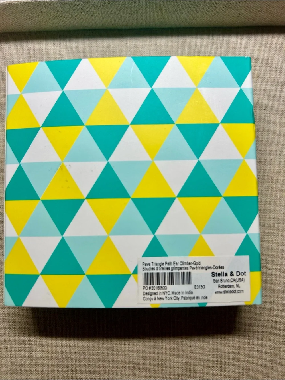 Stella & Dot Gold Paver Triangle Ear Climbers